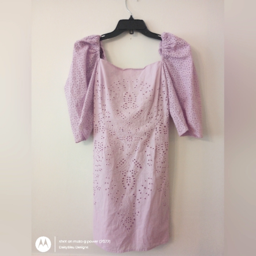 H&M Lilac Purple Eyelet Spring Dress Size XS Ladies Woman's